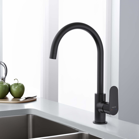 Смеситель для кухни Aquatek Оберон AQ1282MB, чёрный матовый, Цвет производителя: чёрный матовый фото 2