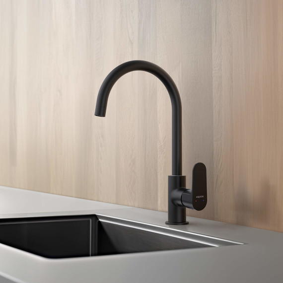 Смеситель для кухни Aquatek Оберон AQ1282MB, чёрный матовый, Цвет производителя: чёрный матовый фото 4