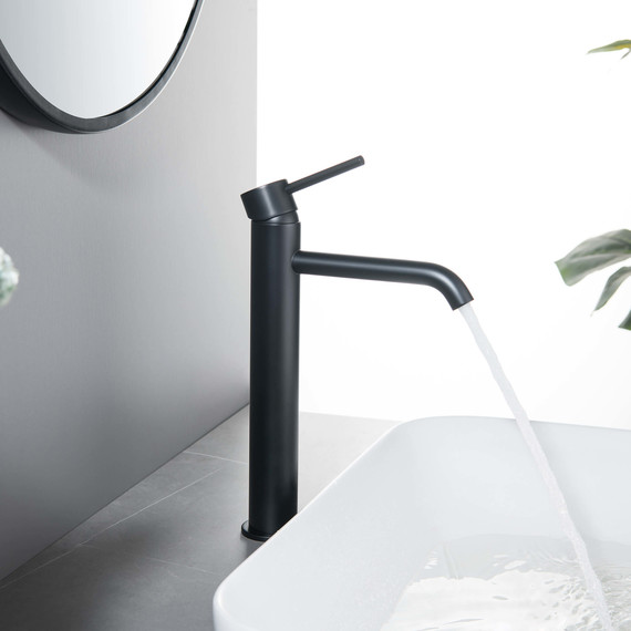 Смеситель для раковины высокий Aquatek Европа AQ1304MB, чёрный матовый, Цвет производителя: чёрный матовый фото 3