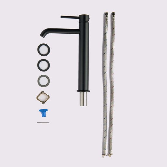 Смеситель для раковины высокий Aquatek Европа AQ1304MB, чёрный матовый, Цвет производителя: чёрный матовый фото 4