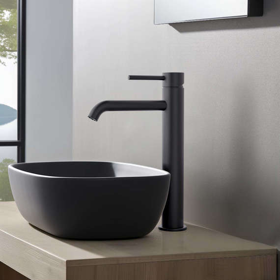 Смеситель для раковины высокий Aquatek Европа AQ1304MB, чёрный матовый, Цвет производителя: чёрный матовый фото 5