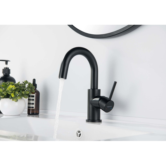 Смеситель для раковины Aquatek Европа AQ1307MB, чёрный матовый, Цвет производителя: чёрный матовый фото 2