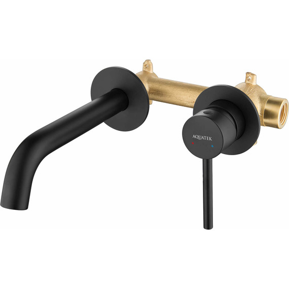 Смеситель для раковины настенный Aquatek Европа AQ1313MB, чёрный матовый, Цвет производителя: чёрный матовый фото 2