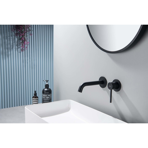 Смеситель для раковины настенный Aquatek Европа AQ1313MB, чёрный матовый, Цвет производителя: чёрный матовый фото 6
