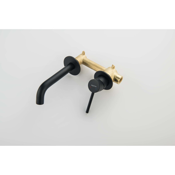 Смеситель для раковины настенный Aquatek Европа AQ1313MB, чёрный матовый, Цвет производителя: чёрный матовый фото 7