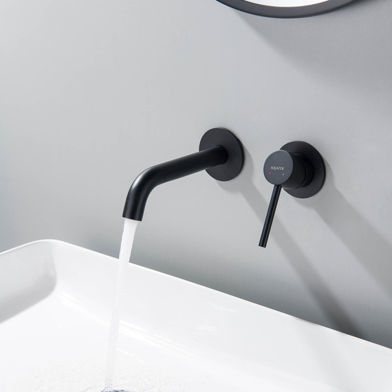 Смеситель для раковины настенный Aquatek Европа AQ1313MB, чёрный матовый, Цвет производителя: чёрный матовый фото 4