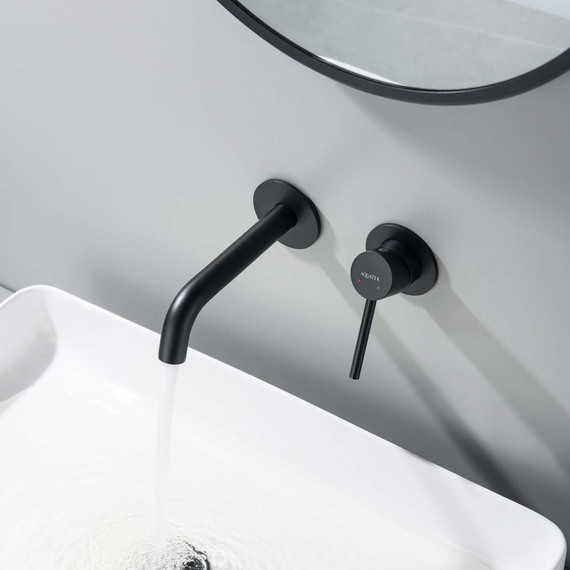 Смеситель для раковины настенный Aquatek Европа AQ1313MB, чёрный матовый, Цвет производителя: чёрный матовый фото 5