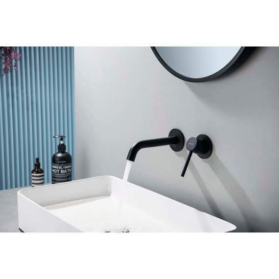 Смеситель для раковины настенный Aquatek Европа AQ1313MB, чёрный матовый, Цвет производителя: чёрный матовый фото 8
