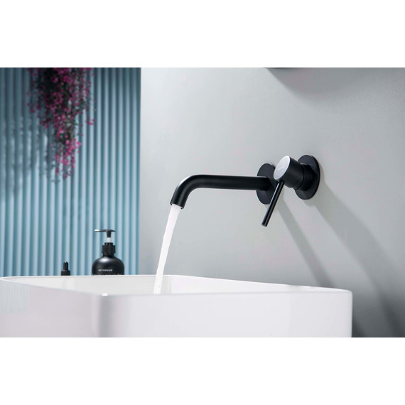 Смеситель для раковины настенный Aquatek Европа AQ1313MB, чёрный матовый, Цвет производителя: чёрный матовый фото 9