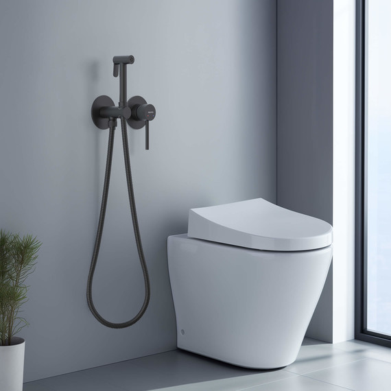 Набор для гигиенического душа Aquatek Европа AQ1319MB (со скрытой частью) чёрный матовый фото 3