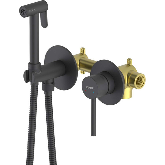 Набор для гигиенического душа Aquatek Европа AQ1319MB (со скрытой частью) чёрный матовый фото 4