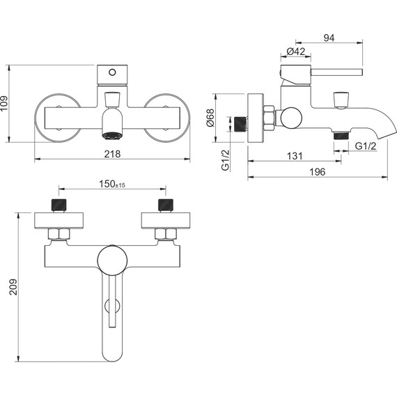 Смеситель для ванны Aquatek Европа AQ1340CR, Цвет производителя: хром фото 6