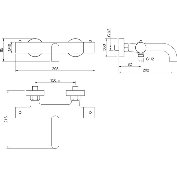 Смеситель для ванны Aquatek Европа AQ1343CR, Цвет производителя: хром фото 3