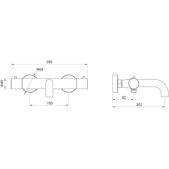 Смеситель для ванны Aquatek Европа AQ1343MB, чёрный матовый, Цвет производителя: чёрный матовый фото 7
