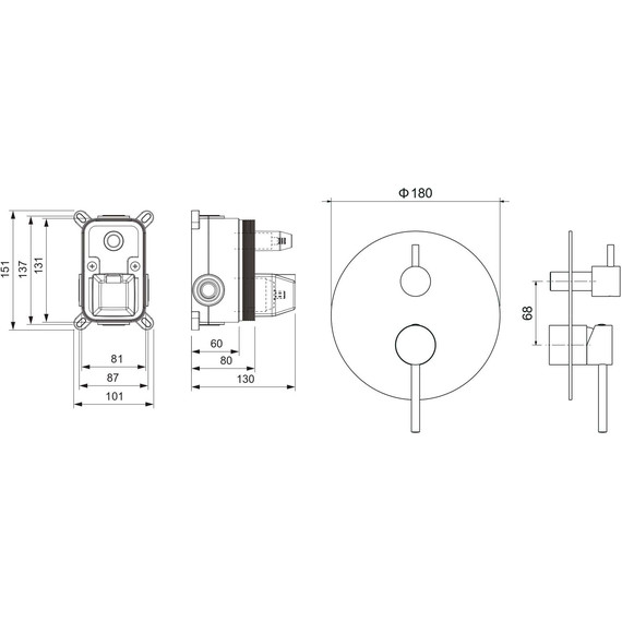 Смеситель для ванны Aquatek Европа AQ1346CR (со скрытой частью), Цвет производителя: хром фото 3