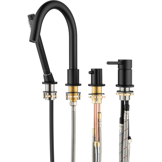 Смеситель для ванны Aquatek Европа AQ1348MB, чёрный матовый, Цвет производителя: чёрный матовый фото 9