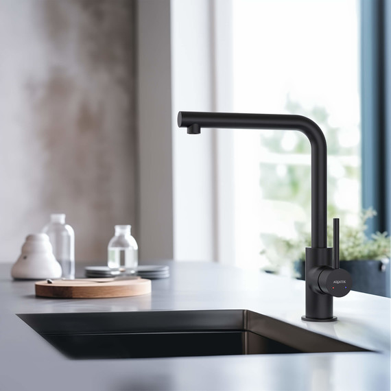 Смеситель для кухни Aquatek Европа AQ1380MB, чёрный матовый, Цвет производителя: чёрный матовый фото 4