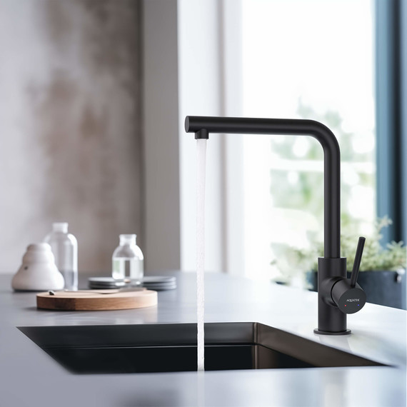 Смеситель для кухни Aquatek Европа AQ1380MB, чёрный матовый, Цвет производителя: чёрный матовый фото 5