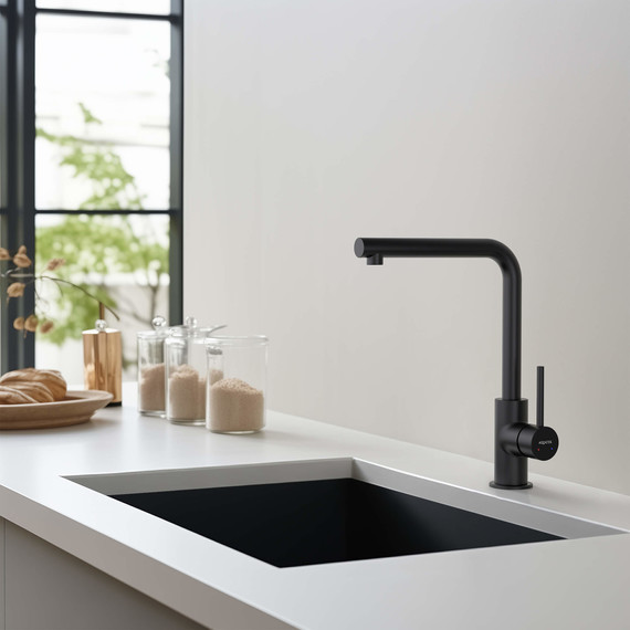 Смеситель для кухни Aquatek Европа AQ1380MB, чёрный матовый, Цвет производителя: чёрный матовый фото 6