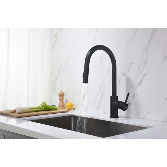 Смеситель для кухни Aquatek Европа AQ1384MB, чёрный матовый, Цвет производителя: чёрный матовый фото 4