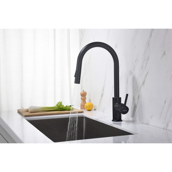 Смеситель для кухни Aquatek Европа AQ1384MB, чёрный матовый, Цвет производителя: чёрный матовый фото 6