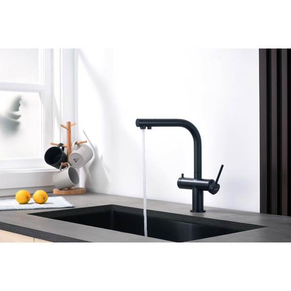 Смеситель для кухни Aquatek Европа AQ1385MB, чёрный матовый, Цвет производителя: чёрный матовый - 2 Смеситель для кухни Aquatek Европа AQ1385MB, чёрный матовый, Цвет производителя: чёрный матовый фото 2