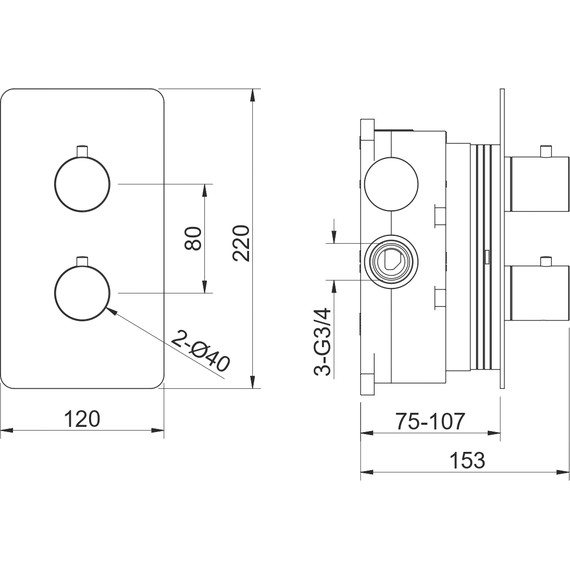 Смеситель для душа с термостатом Aquatek Европа AQ1391MB (со скрытой частью) чёрный матовый, Цвет производителя: чёрный матовый фото 4