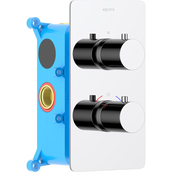 Смеситель для душа с термостатом Aquatek Европа AQ1391CR (со скрытой частью), Цвет производителя: хром фото 2