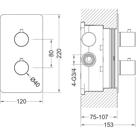 Смеситель для ванны с термостатом Aquatek Европа AQ1392MB (со скрытой частью) чёрный матовый, Цвет производителя: чёрный матовый фото 3