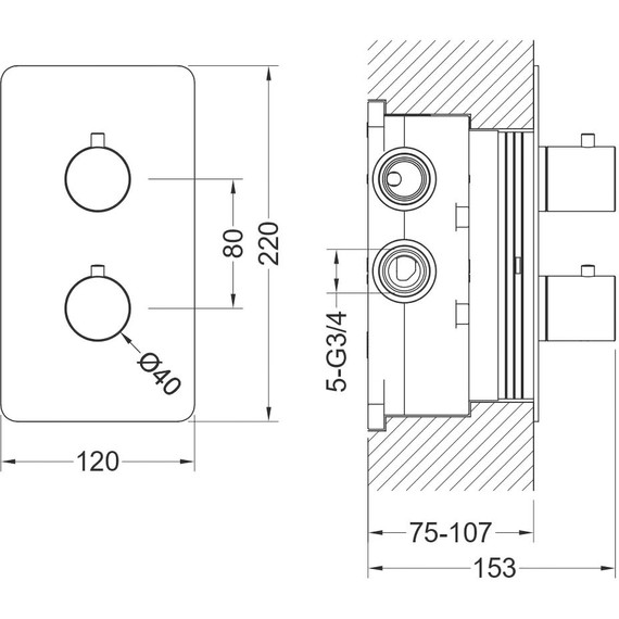 Смеситель для ванны с термостатом Aquatek Европа AQ1393CR (со скрытой частью), Цвет производителя: хром фото 3