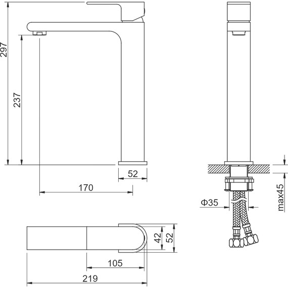 Смеситель для раковины высокий Aquatek Лира AQ1404CR, Цвет производителя: хром фото 8