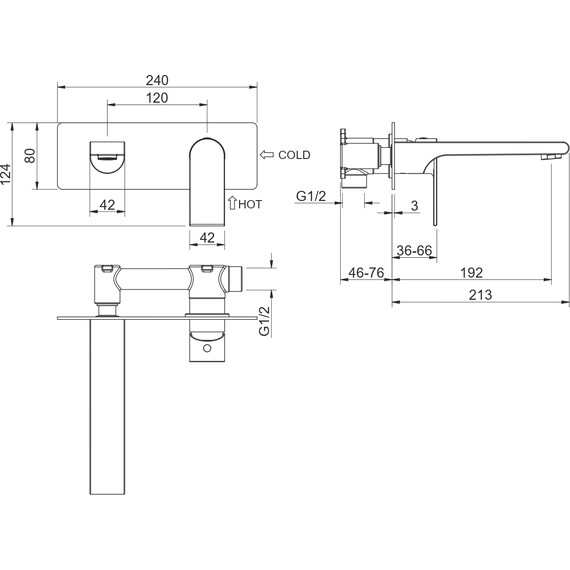 Смеситель для раковины настенный Aquatek Лира AQ1413MB, чёрный матовый, Цвет производителя: чёрный матовый фото 10