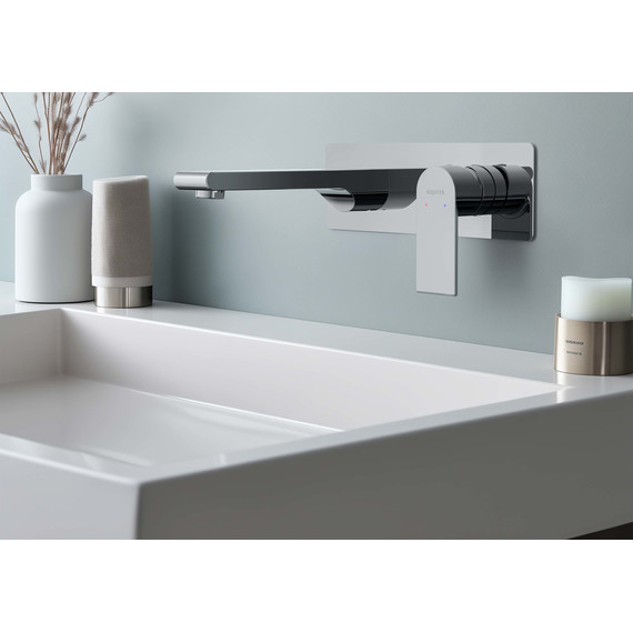 Смеситель для раковины настенный Aquatek Лира AQ1413CR, Цвет производителя: хром фото 2