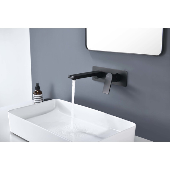 Смеситель для раковины настенный Aquatek Лира AQ1413MB, чёрный матовый, Цвет производителя: чёрный матовый фото 3