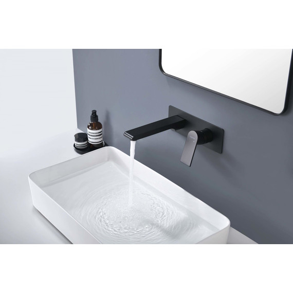 Смеситель для раковины настенный Aquatek Лира AQ1413MB, чёрный матовый, Цвет производителя: чёрный матовый фото 5