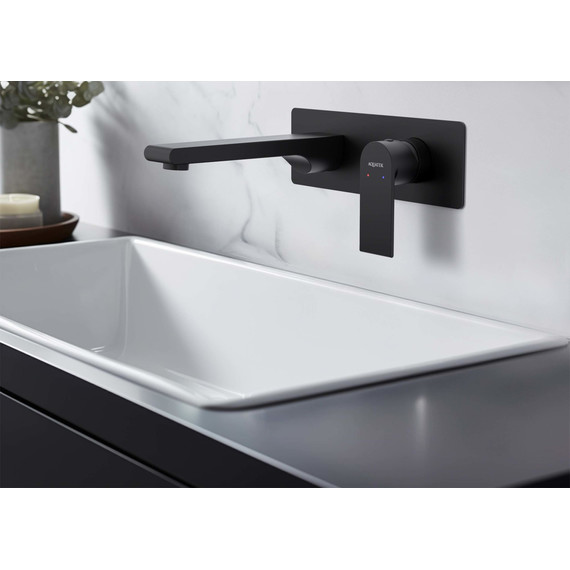 Смеситель для раковины настенный Aquatek Лира AQ1413MB, чёрный матовый, Цвет производителя: чёрный матовый фото 6