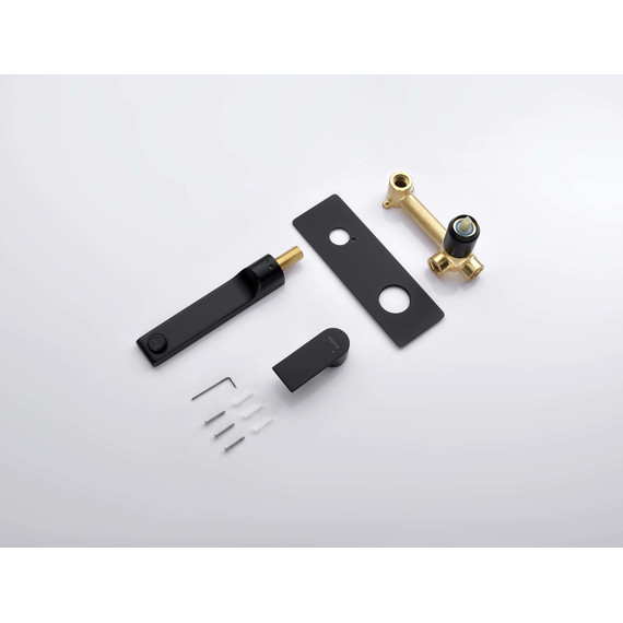 Смеситель для раковины настенный Aquatek Лира AQ1413MB, чёрный матовый, Цвет производителя: чёрный матовый фото 8