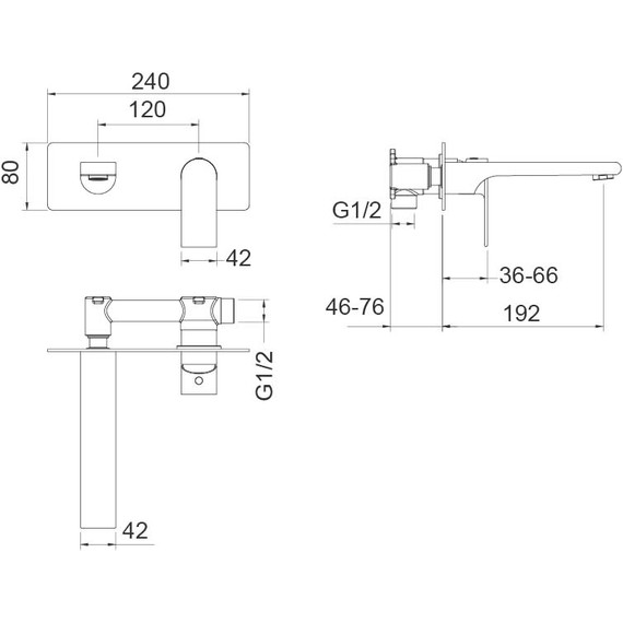 Смеситель для раковины настенный Aquatek Лира AQ1413MB, чёрный матовый, Цвет производителя: чёрный матовый фото 9