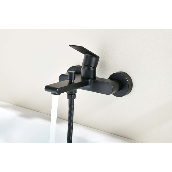 Смеситель для ванны Aquatek Лира AQ1440MB, чёрный матовый, Цвет производителя: чёрный матовый фото 3