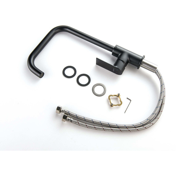 Смеситель для кухни Aquatek Лира AQ1480MB, чёрный матовый, Цвет производителя: чёрный матовый фото 7