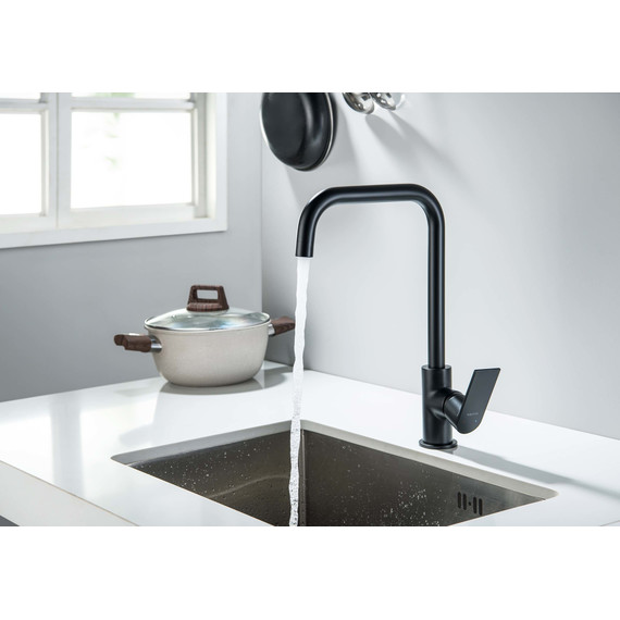 Смеситель для кухни Aquatek Лира AQ1480MB, чёрный матовый, Цвет производителя: чёрный матовый фото 8