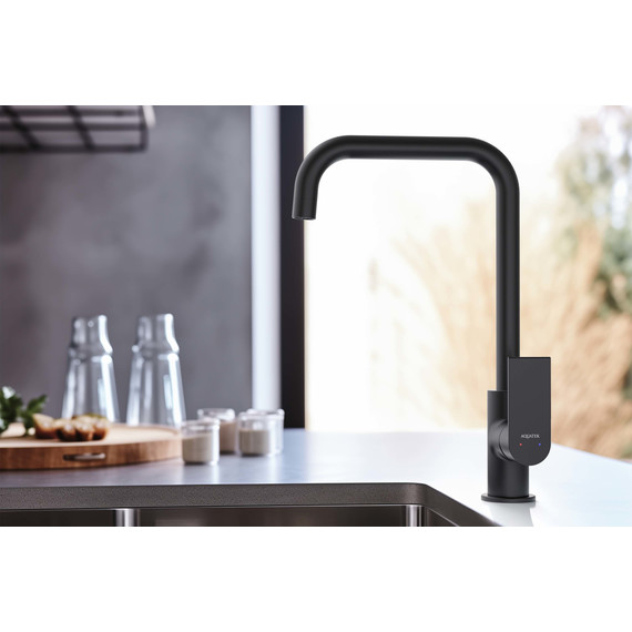 Смеситель для кухни Aquatek Лира AQ1480MB, чёрный матовый, Цвет производителя: чёрный матовый фото 3