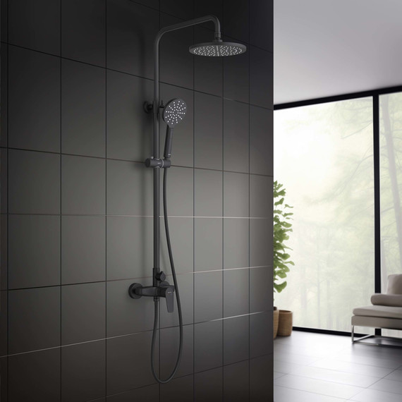 Душевая стойка Aquatek Бетта AQ2160MB, чёрный матовый, Цвет производителя: чёрный матовый фото 4