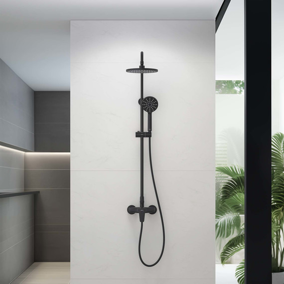 Душевая стойка Aquatek Бетта AQ2160MB, чёрный матовый, Цвет производителя: чёрный матовый фото 5