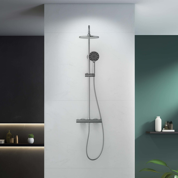 Душевая стойка с термостатом Aquatek Европа AQ2343CR, Цвет производителя: хром фото 7