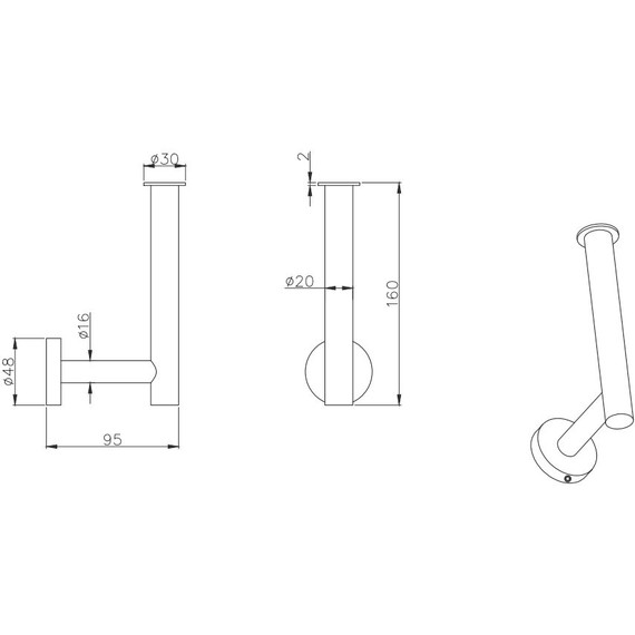 Держатель для туалетной бумаги Aquatek Вега AQ4007CR фото 2