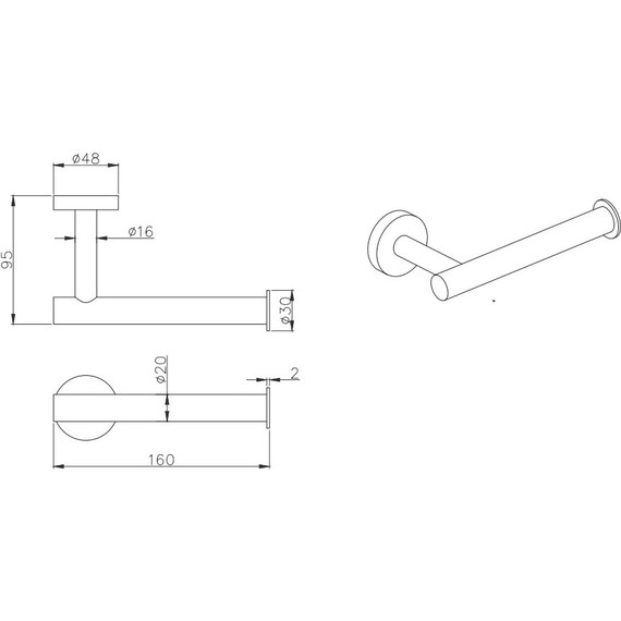 Держатель для туалетной бумаги Aquatek Вега AQ4008MB, цвет чёрный матовый фото 2
