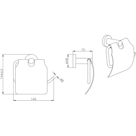 Держатель для туалетной бумаги Aquatek Вега AQ4009MB, цвет чёрный матовый - 2 Держатель для туалетной бумаги Aquatek Вега AQ4009MB, цвет чёрный матовый фото 2