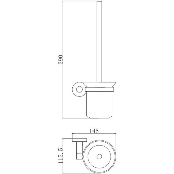 Ёршик для унитаза Aquatek Вега AQ4010MB, цвет чёрный матовый фото 2