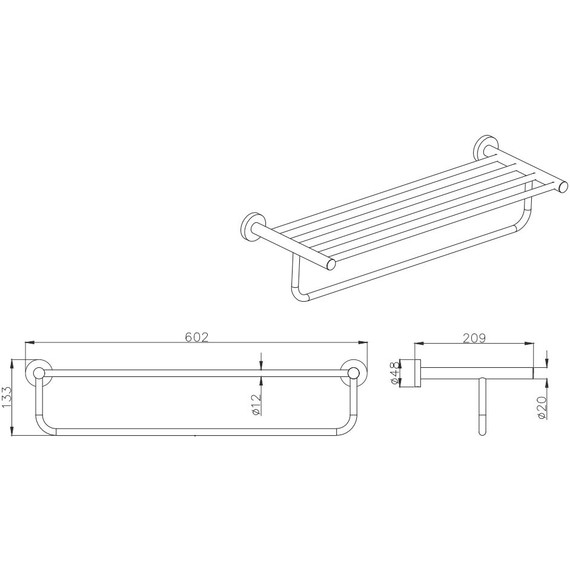 Полка для полотенец Aquatek Вега AQ4015CR - 2 Полка для полотенец Aquatek Вега AQ4015CR фото 2